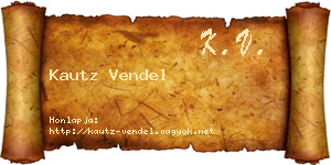 Kautz Vendel névjegykártya